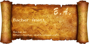 Bacher Anett névjegykártya