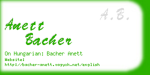 anett bacher business card